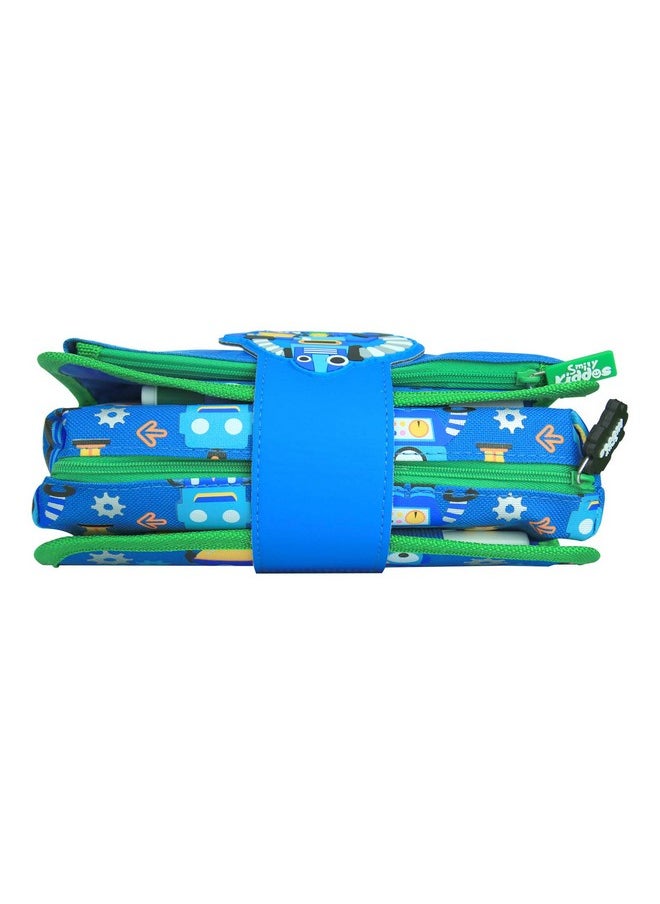 SMILY KIDDOS Smily Kiddos | Fancy Strap Pencil Case (Blue) | Kids&School Pencil Cases | Pencil Case for Kids | Boys & Girls Pencil Case | Pencil Pouch for Kids | Blue for Pencil Case  - Image 3
