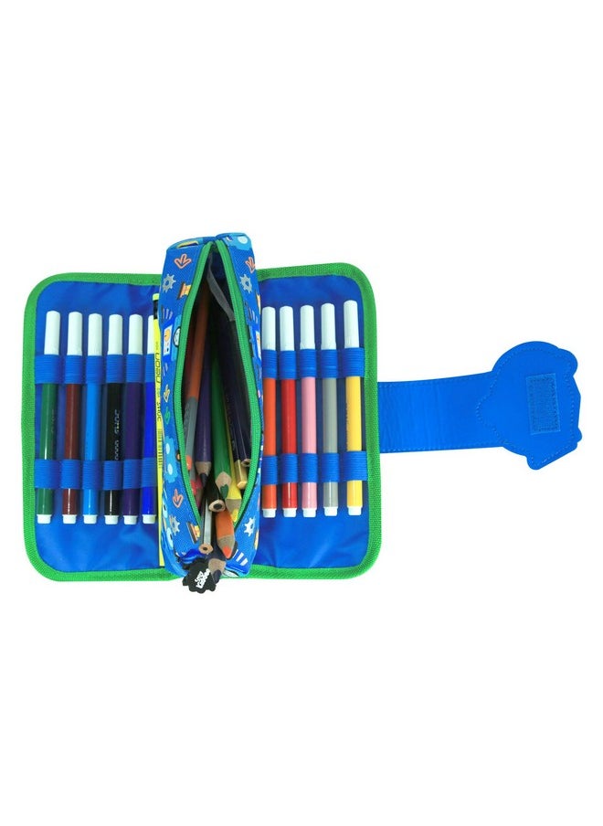 SMILY KIDDOS Smily Kiddos | Fancy Strap Pencil Case (Blue) | Kids&School Pencil Cases | Pencil Case for Kids | Boys & Girls Pencil Case | Pencil Pouch for Kids | Blue for Pencil Case  - Image 5