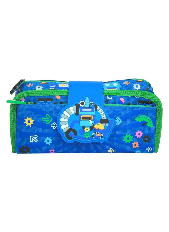 SMILY KIDDOS Smily Kiddos | Fancy Strap Pencil Case (Blue) | Kids&School Pencil Cases | Pencil Case for Kids | Boys & Girls Pencil Case | Pencil Pouch for Kids | Blue for Pencil Case  - Image 1