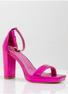 LAMARAPARIS Roshni one band ankle strap 10 cm high heel sandal fuchsia  - Image 1