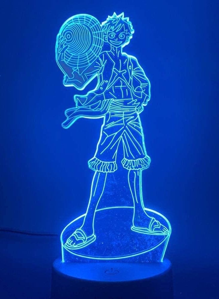 althiqahkey Multicolour 3D Night Light Illusion LED Lamps for Kids Japanese Anime One Piece Monkey D Luffy Action Figure for Kids Bedroom Decor Child Birthday Gift - Image 2