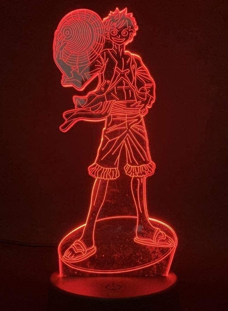 althiqahkey Multicolour 3D Night Light Illusion LED Lamps for Kids Japanese Anime One Piece Monkey D Luffy Action Figure for Kids Bedroom Decor Child Birthday Gift - Image 5