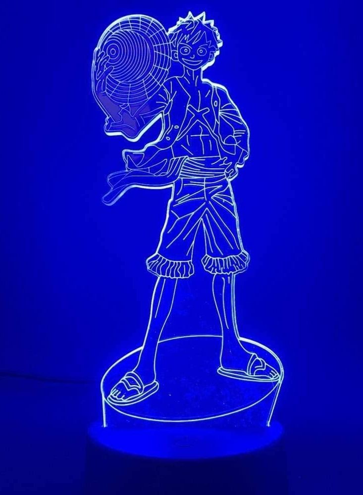 althiqahkey Multicolour 3D Night Light Illusion LED Lamps for Kids Japanese Anime One Piece Monkey D Luffy Action Figure for Kids Bedroom Decor Child Birthday Gift - Image 3