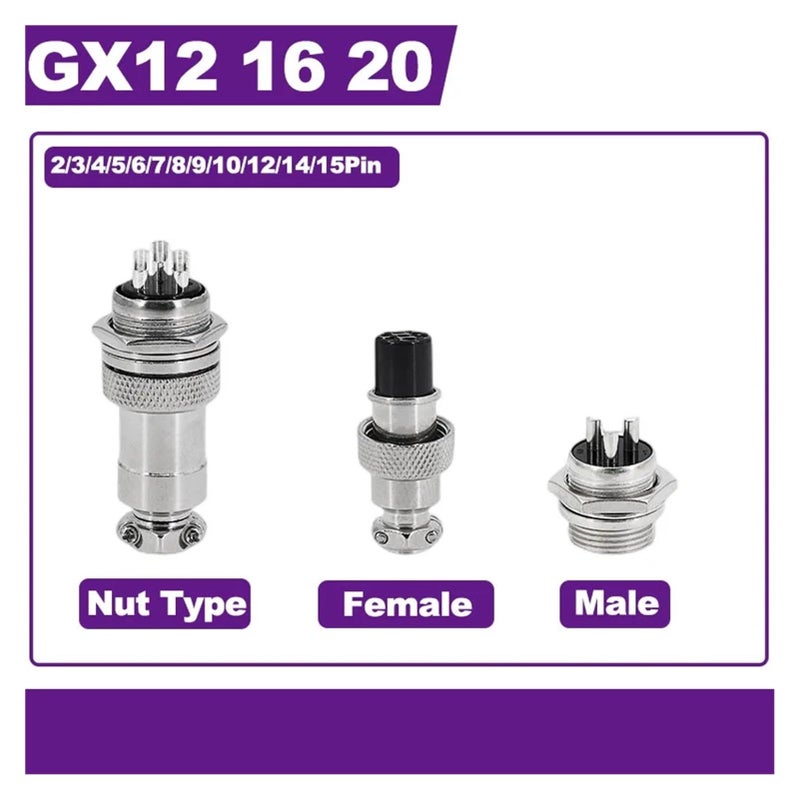 GX12 Docking Aviation Circular Connector Set 10 Sets Male Female 7P Cable Terminal - Image 4
