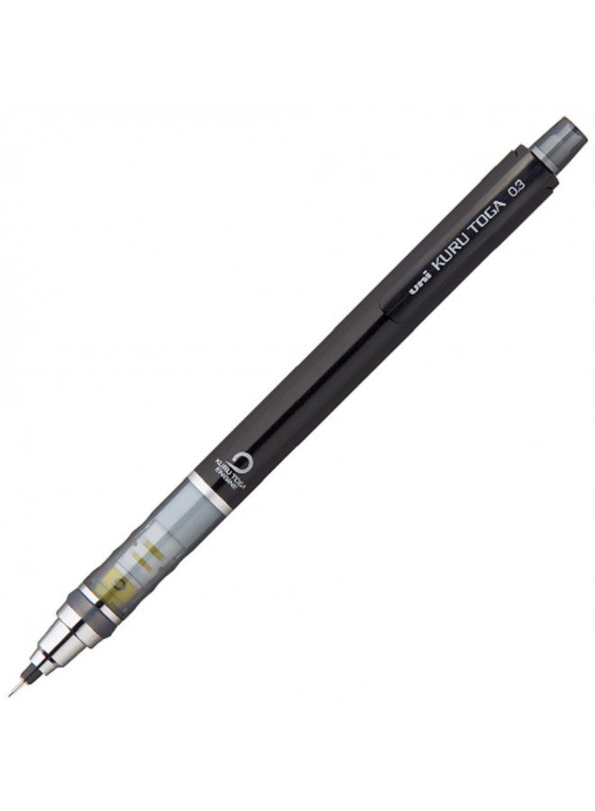 uni Kurutoga Mechanical Pencil Standard, 0.3mm, Black (M34501P.24) - Image 1