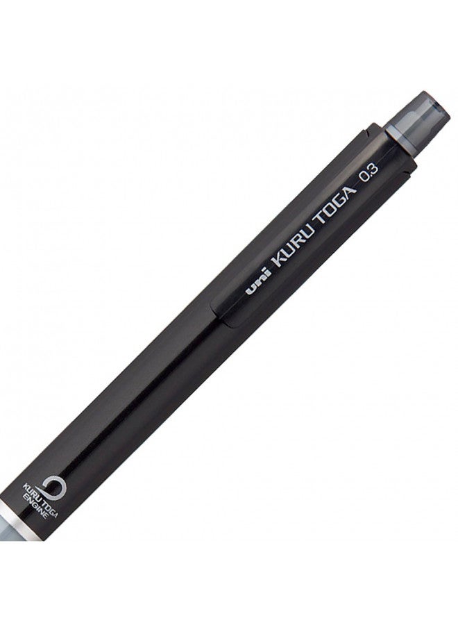 uni Kurutoga Mechanical Pencil Standard, 0.3mm, Black (M34501P.24) - Image 4