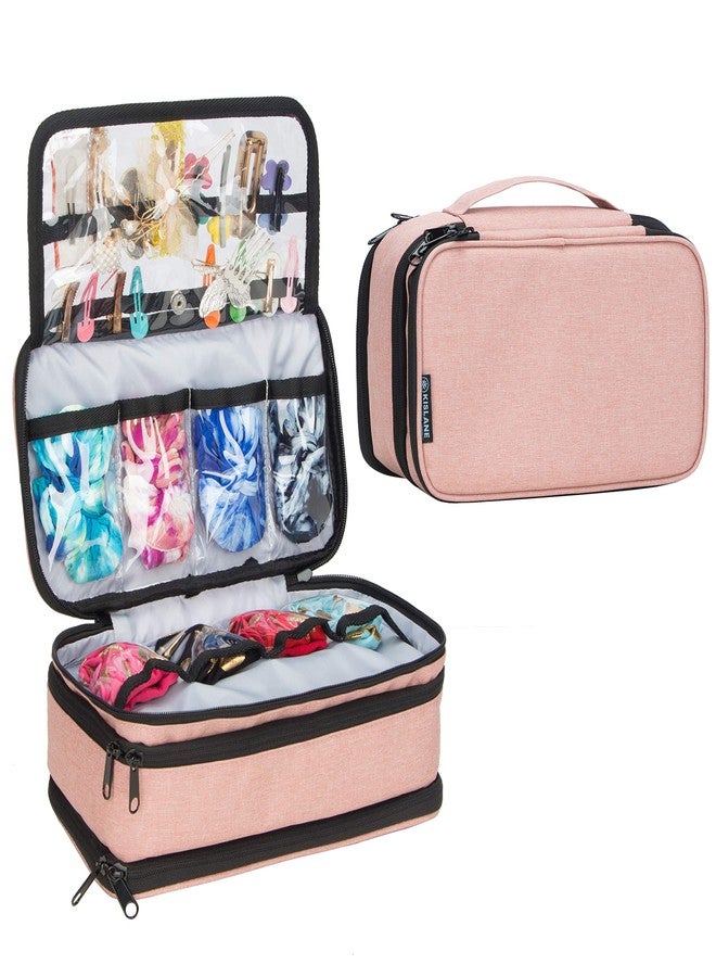 KISLANE Baby Girl Hair Accessories Storage Bag, Soft Headbands Holder, Barrette, Bows, Hair Ties, Pins, Clips Storage Bag for Girls, Baby Mittens Storage Travel Bag with Multi-Compartment - Image 1