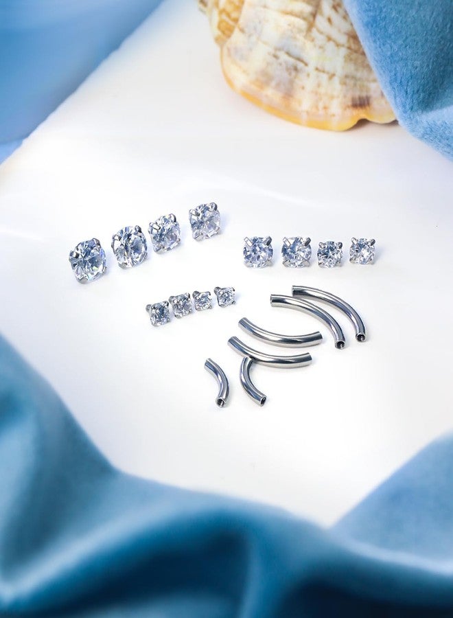 Hoeudjo Rook Piercing Jewelry Surgical Steel Eyebrow Piercing Jewelry 16g Surface Tragus Earrings Internally Threaded Curved Barbell Daith Earring Eyebrow Rings for Women Different Length 6/8/10mm - Image 5