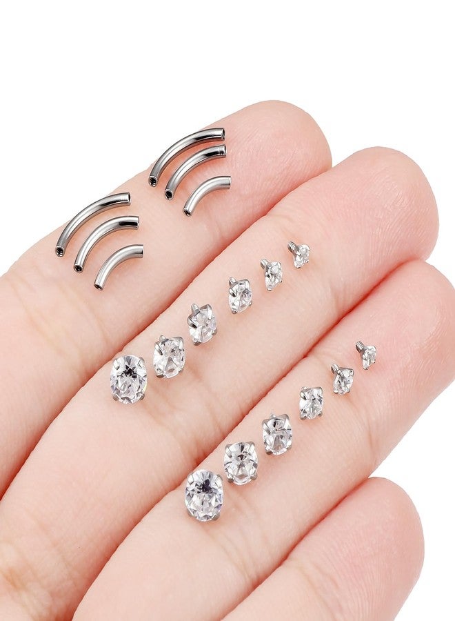 Hoeudjo Rook Piercing Jewelry Surgical Steel Eyebrow Piercing Jewelry 16g Surface Tragus Earrings Internally Threaded Curved Barbell Daith Earring Eyebrow Rings for Women Different Length 6/8/10mm - Image 4
