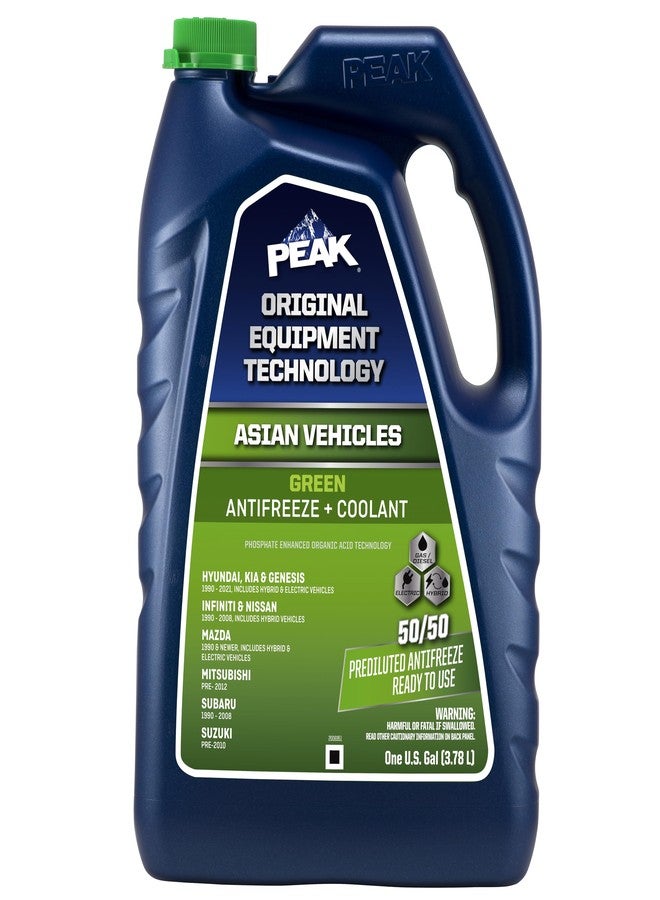 PEAK OET Extended Life Green 50/50 Prediluted Antifreeze/Coolant for Asian Vehicles, 1 Gal. - Image 1