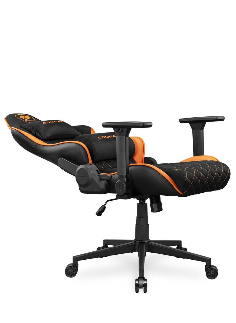 Cougar - Cougar Armor One V2 F Gaming Chair, Woven Fabric Surface, 4D Folding Armrests, 155° Reclining, Piston Lift Height Adjustment, Up to 12kg Weight Support, Black / Orange | 3MA2FORB.0001 - Image 1