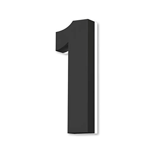 LUXYARD Backlit LED House Numbers 7", Stainless Steel Hand-Polished for House Address Signs, Modern House Numbers 7 Inch,Low-Voltage, Waterproof Corrosion Resistant (7 Inch Black 1) - Image 1
