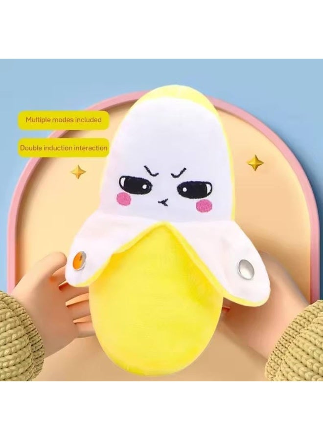 Banana Sound Plush Toy, Induction Beat Piano Fruit Interactive Musical Sensing Rhythm Instrument Multiplayer Electronic Stuffed Animal Adorable Animate Gift, Yellow - Image 1
