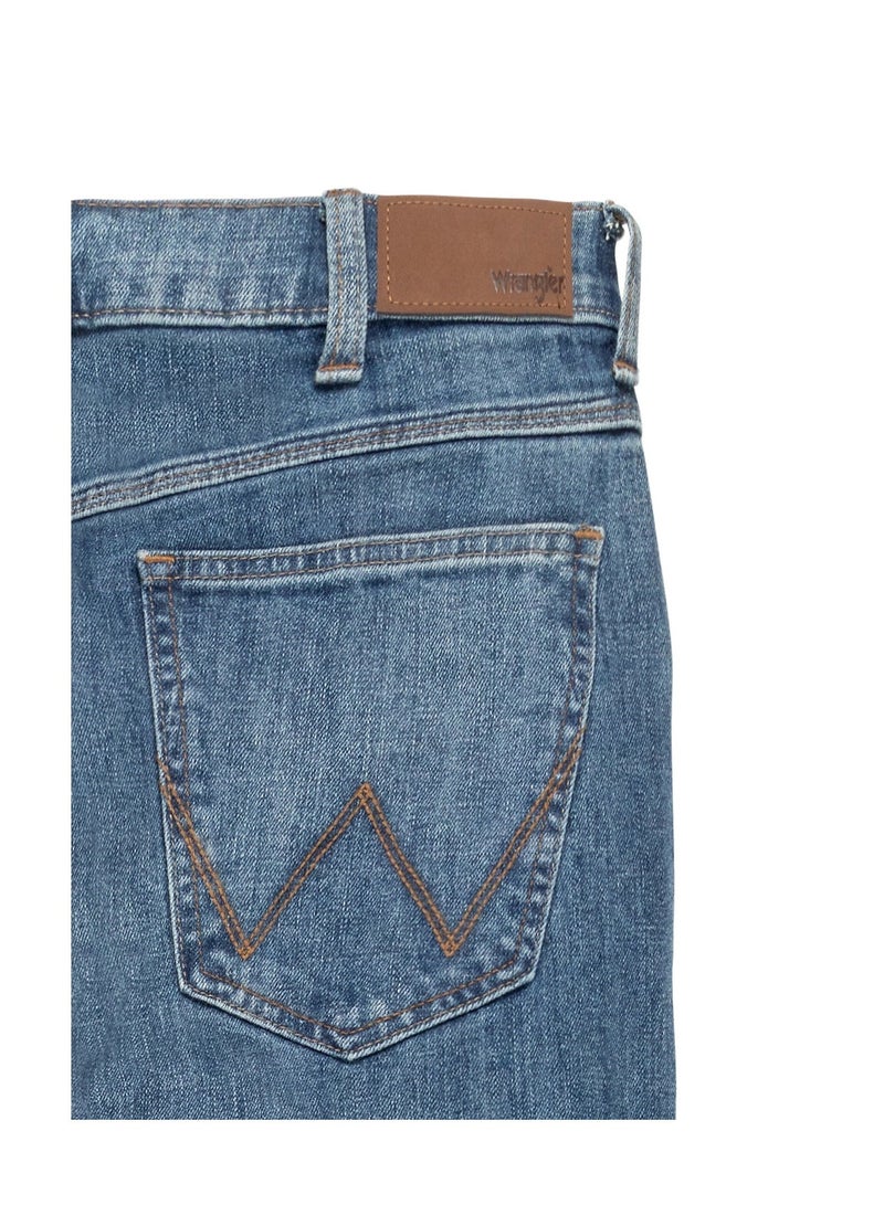 Wrangler Authentic Men's Regular Fit High Quality Jeans (Mid Stone) - Image 4