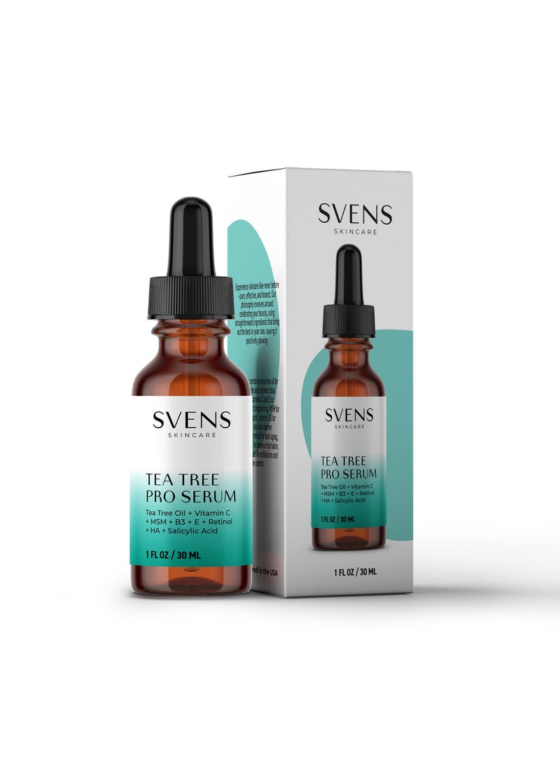 Svens Skincare - Svens Skincare Tea Tree Pro Serum, Clear Skin, Formulated with Tea Tree Oil, Vitamin C, Salicylic Acid, Niacinamide & Retinol, 1fl oz - Image 1