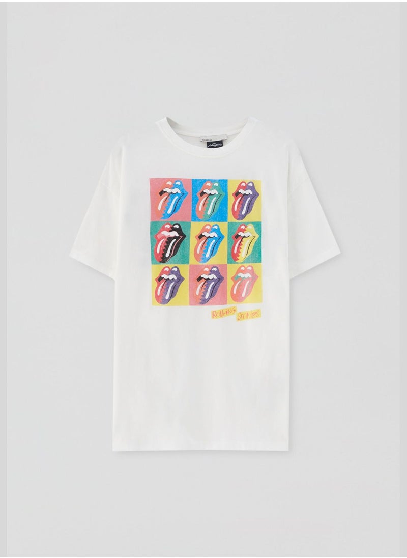 PULL&BEAR The Rolling Stones mosaic T-shirt - 100% ecologically grown cotton  - Image 3