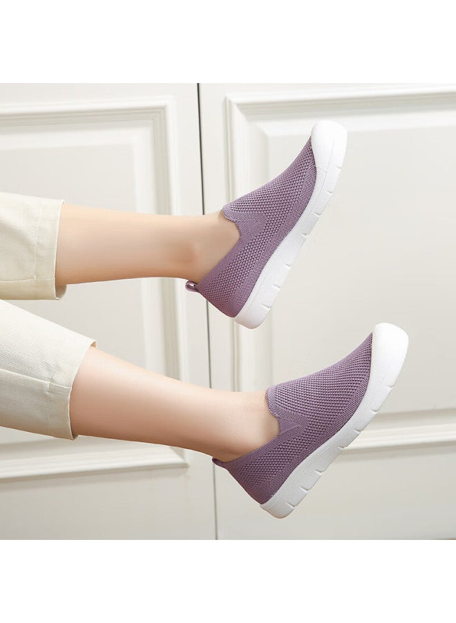 Egchi Women's Casual Shoes Foot Care Mom Shoes Walking Shoes Soft Sole Slip-on Middle-aged Women N2803 Purple Size 37 - Image 2
