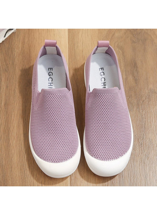 Egchi Women's Casual Shoes Foot Care Mom Shoes Walking Shoes Soft Sole Slip-on Middle-aged Women N2803 Purple Size 37 - Image 3
