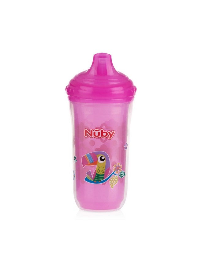 Nuby Insulated No Spill Easy Sip Cup with Vari-Flo Valve Hard Spout, Girl, 3 Count - Image 3