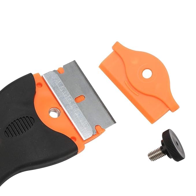Bitrexup Bitrexup Glue Remover Mini Razor Plastic Double Edged Blade Scraper with 5 PCs Plastic and 5 PCs Steel Blades for Scraping Labels Decals from Glass Windshields  - Image 2