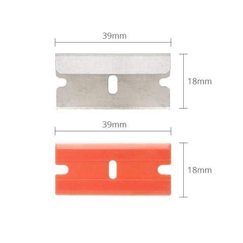 Bitrexup Bitrexup Glue Remover Mini Razor Plastic Double Edged Blade Scraper with 5 PCs Plastic and 5 PCs Steel Blades for Scraping Labels Decals from Glass Windshields  - Image 4