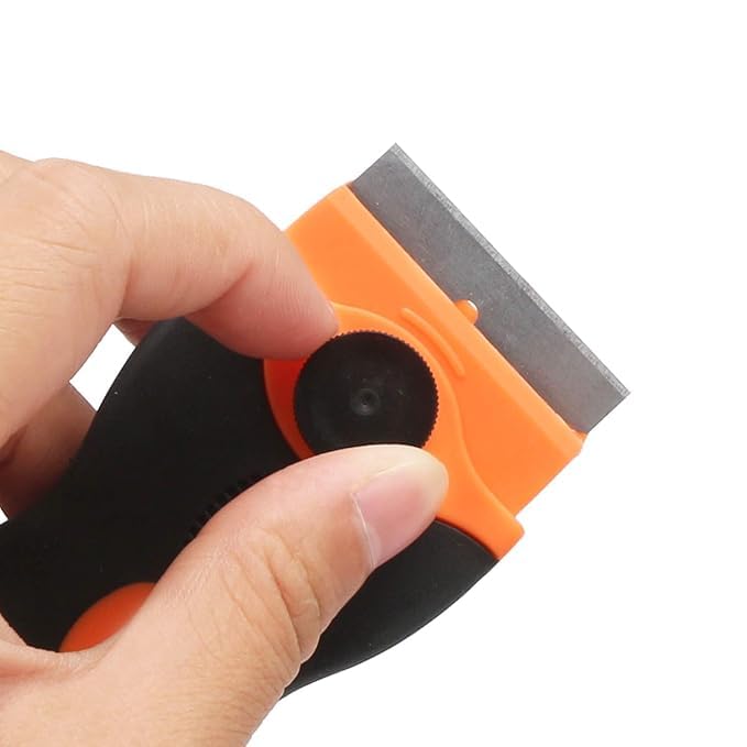 Bitrexup Bitrexup Glue Remover Mini Razor Plastic Double Edged Blade Scraper with 5 PCs Plastic and 5 PCs Steel Blades for Scraping Labels Decals from Glass Windshields  - Image 3