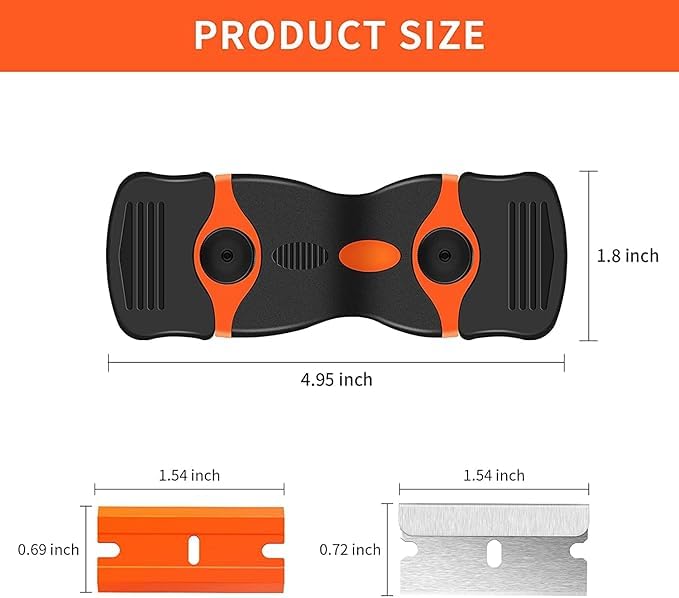 Bitrexup Bitrexup Glue Remover Mini Razor Plastic Double Edged Blade Scraper with 5 PCs Plastic and 5 PCs Steel Blades for Scraping Labels Decals from Glass Windshields  - Image 5