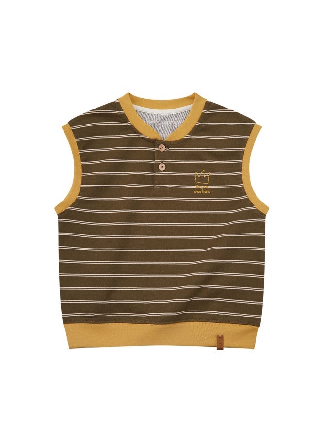 Neza【wilderness Special】children's Vest Striped Spring And Autumn Clothing Boys' Vest Girls' Vest Sleeveless Pullover
