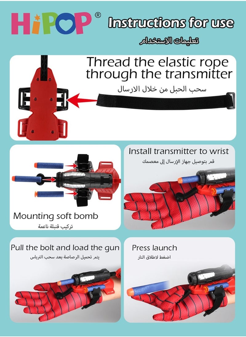 HIPOP Spiderman Launcher Toys,Wrist Mounted Projectile Shooters,Exciting Boys Toys  - Image 4