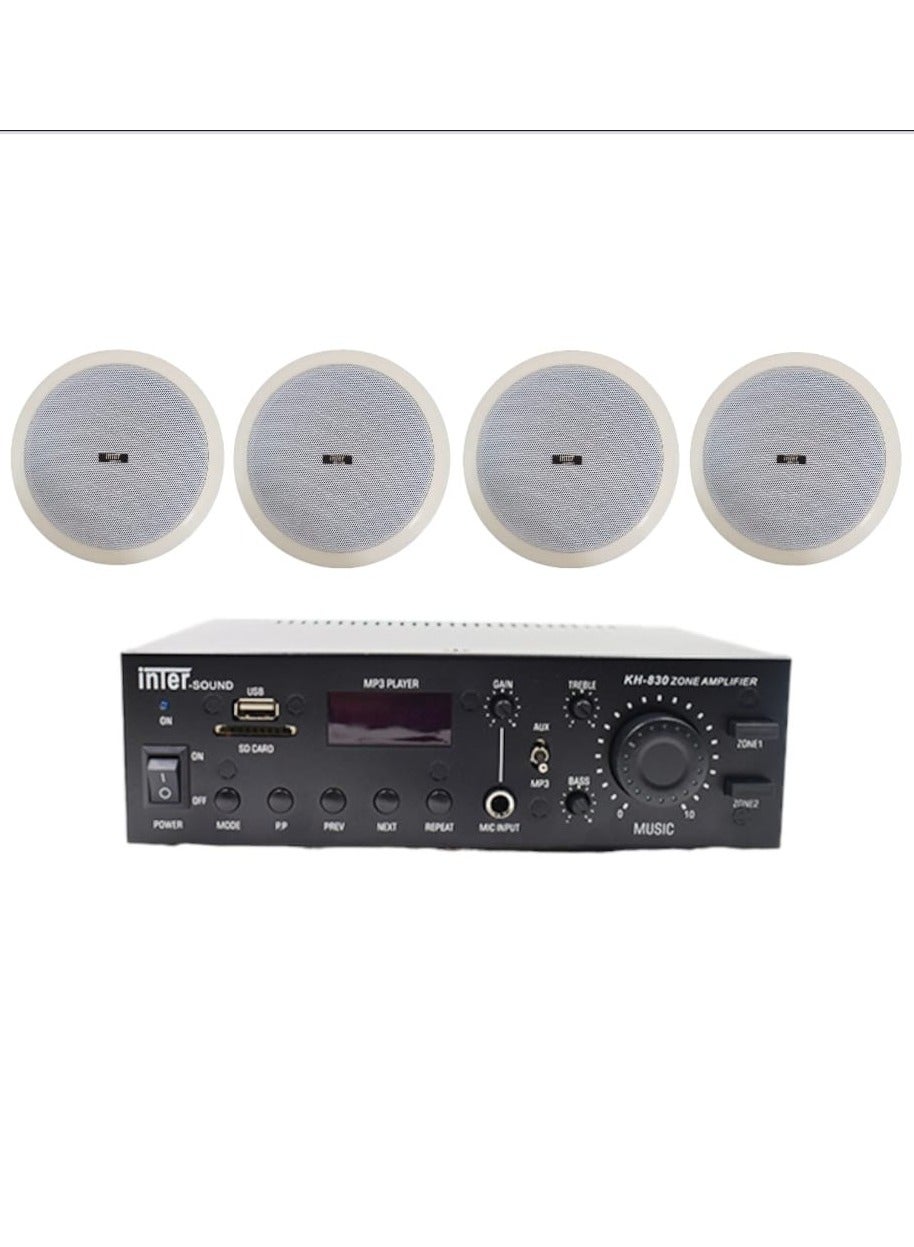 Generic Sound system 4 ceiling speakers with amplifier from Inter Sound ...