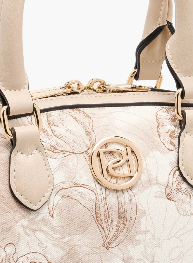 بابريكا Women's Floral Print Tote Bag with Double Handle and Zip Closure
