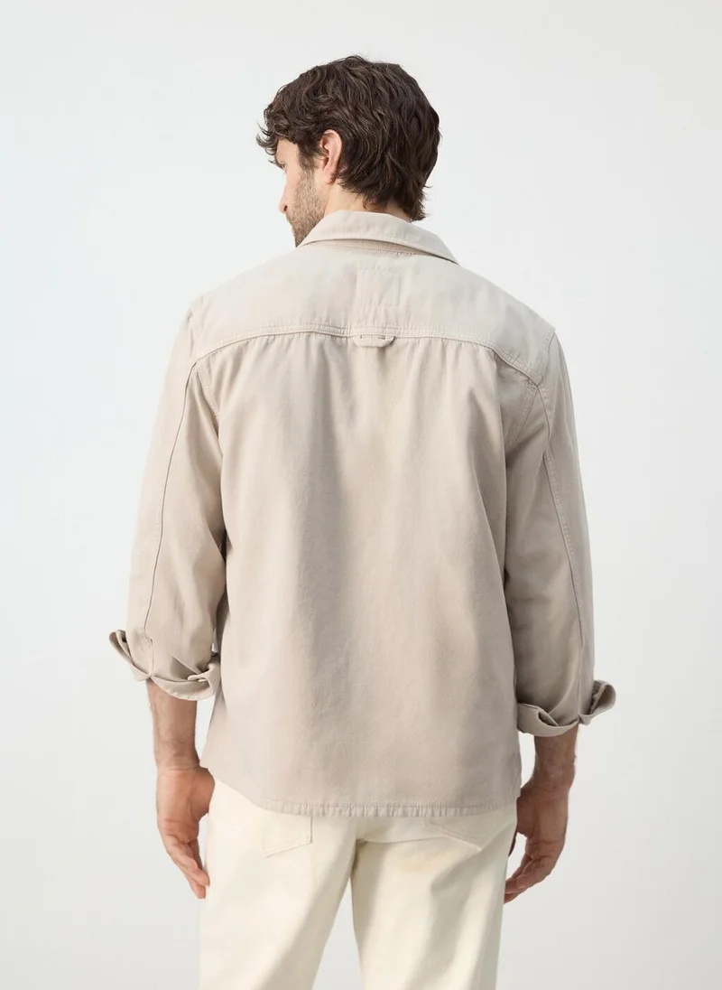 مانجو مان 100% cotton overshirt with pockets