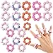 Liliaafar Fidget Ring for Adult Colored Spiky Bead Anxiety Rings Sensory Finger Acupressure Rings for Stress Relief Anxiety Ring Stress Reducer Office Workers 20 PcsClassic Solids - Image 2
