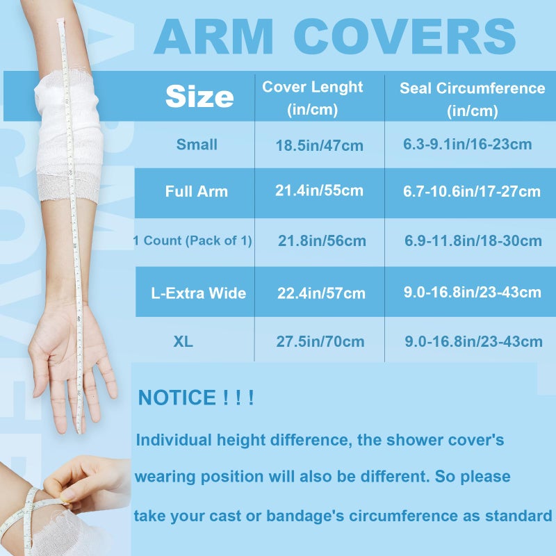 VALLEYWIND Waterproof Cast Cover for Shower Adult Full Arm Cast Covers Cast Protector for Shower Arm Adult Watertight Protection Cast Bag for Broken Hand Wrists Elbow - Image 2