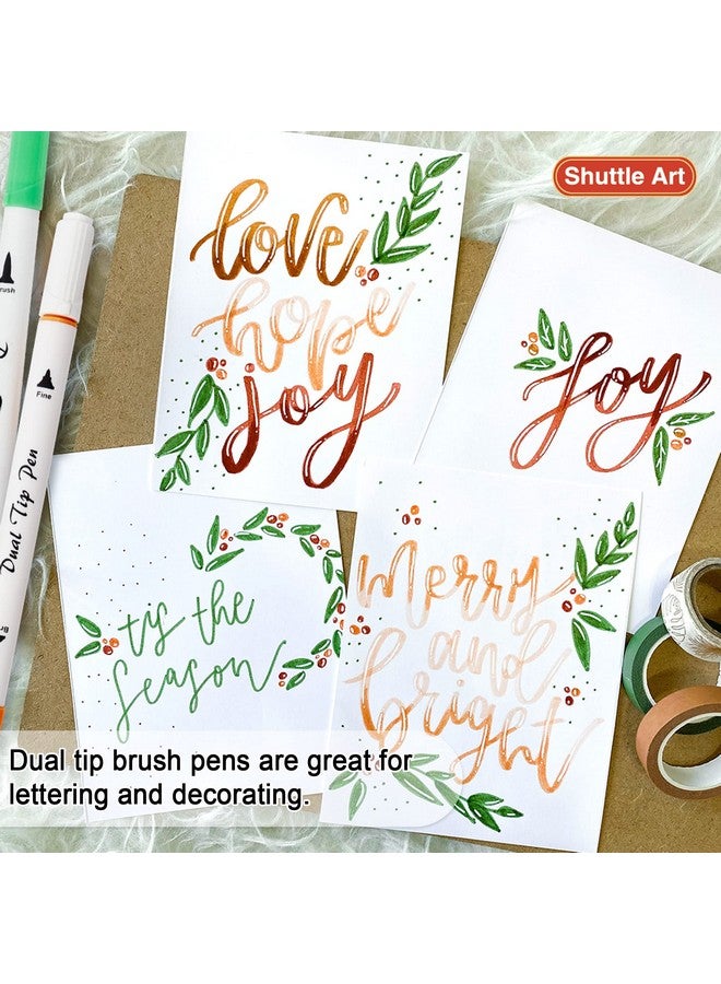 Shuttle Art Dual Tip Brush Pens Art Markers 105 Colors Fine And Brush Dual Tip Markers Set In Portable Case With 1 Coloring Book For Kids Adult Artist Coloring Calligraphy Journal Doodling - Image 5