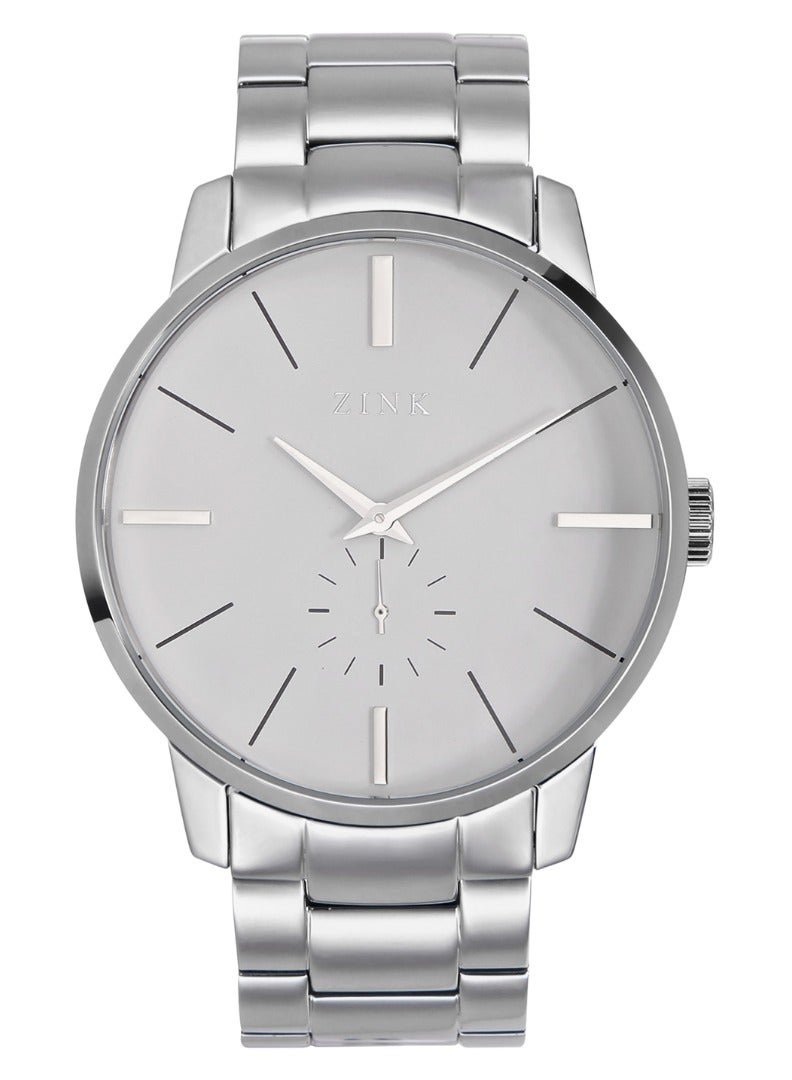 زنك ساعة ZINK ZK126G5SS-16 الأنيقة - ساعة رجالية عصرية من الفولاذ المقاوم للصدأ باللون الفضي - Image 1