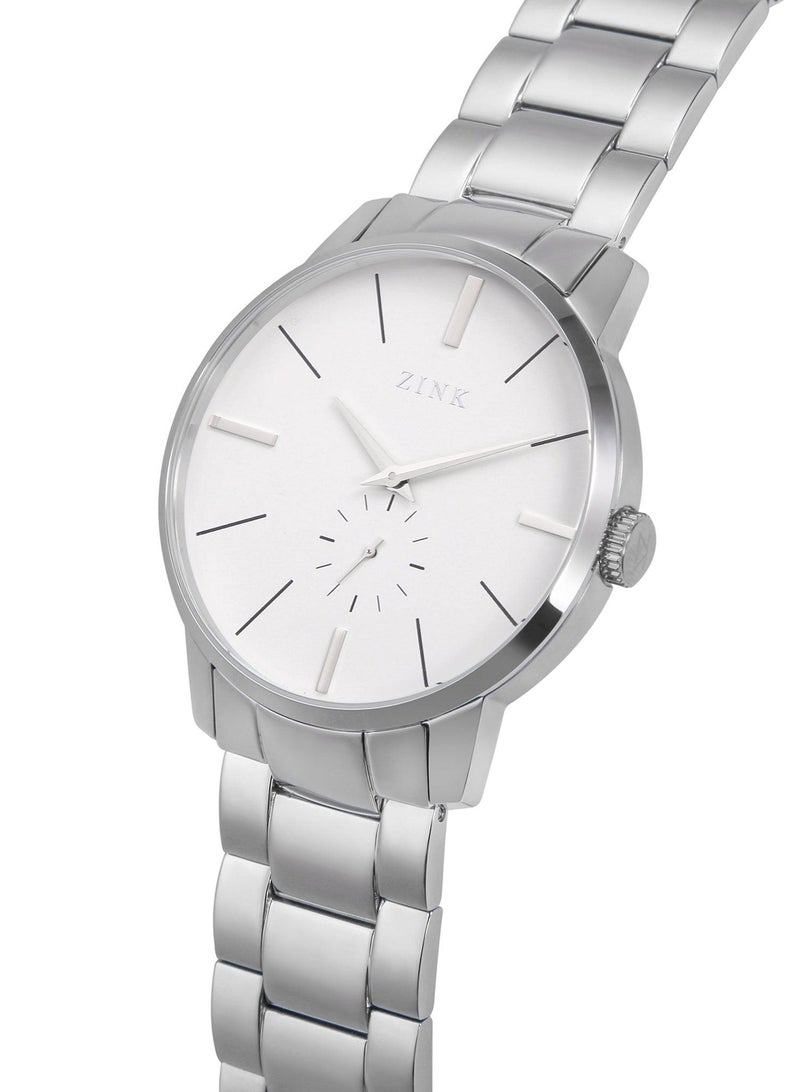 زنك ساعة ZINK ZK126G5SS-16 الأنيقة - ساعة رجالية عصرية من الفولاذ المقاوم للصدأ باللون الفضي - Image 2