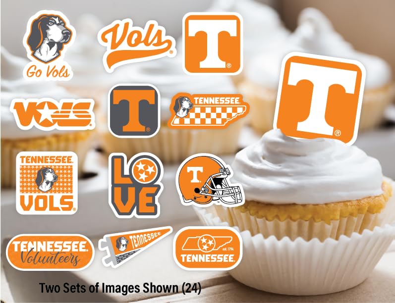 PartyKandy University of Tennessee Cupcake Toppers (24 Pcs) Tennessee Vols Party Supplies for Football Tailgating  Birthday Party  Graduation Decorations  Tennessee Bound Party Decorations (Tennessee Volunteers) - Image 4