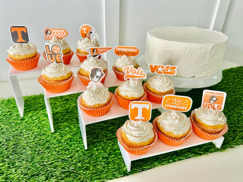 PartyKandy University of Tennessee Cupcake Toppers (24 Pcs) Tennessee Vols Party Supplies for Football Tailgating  Birthday Party  Graduation Decorations  Tennessee Bound Party Decorations (Tennessee Volunteers) - Image 2