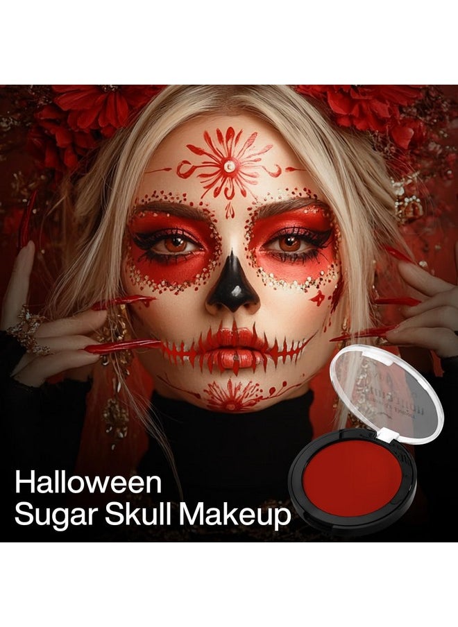 DE'LANCI - Red Face Paint Halloween Goth Clown Makeup, Professional Red Face Paint Foundation Makeup, Smooth Semi-Matte Face Paint Red Sfx Makeup, Safe Red Body Paint For Joker Stage Vampire Costumes - Image 1