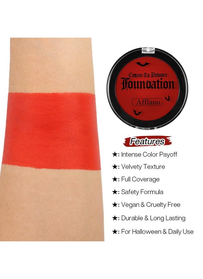 DE'LANCI - Red Face Paint Halloween Goth Clown Makeup, Professional Red Face Paint Foundation Makeup, Smooth Semi-Matte Face Paint Red Sfx Makeup, Safe Red Body Paint For Joker Stage Vampire Costumes - Image 1