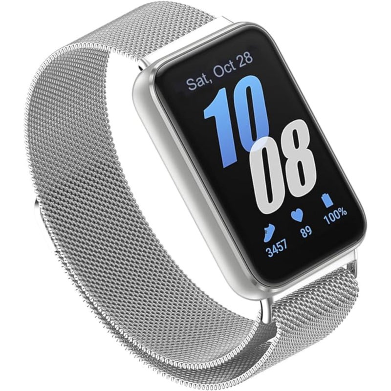 NESLIN Stainless Steel Milanese Loop Strap Compatible with Samsung Galaxy Fit 3 SM-R390 (2024) – Magnetic Mesh Band for Men & Women - Image 1
