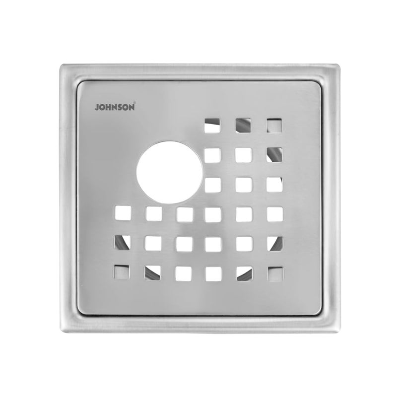 Johnson Bathrooms Johnson Rio 6x6 inches Square Floor Drain with Hole| SS304 Grade Floor Trap Jali/Drain Cover| Anti-Rust, Matt/Satin Finish | 2 Yr Warranty (T7181S21 - Stainless Steel) - Image 5