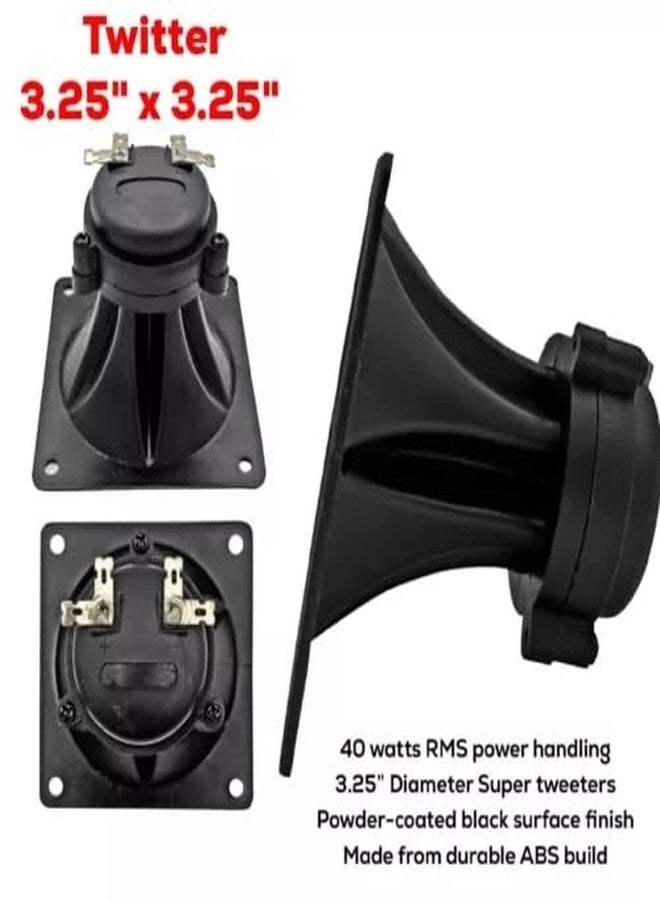 UCCKEYI 4 Pack 3.25" inch Flush Mount Square Super Horn Tweeter Speakers 3.25" x 3.25" Car Home Audio - Image 3