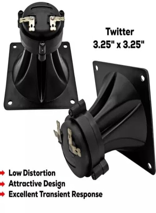 UCCKEYI 4 Pack 3.25" inch Flush Mount Square Super Horn Tweeter Speakers 3.25" x 3.25" Car Home Audio - Image 4