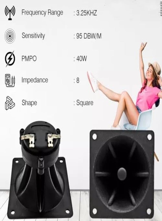 UCCKEYI 4 Pack 3.25" inch Flush Mount Square Super Horn Tweeter Speakers 3.25" x 3.25" Car Home Audio - Image 5