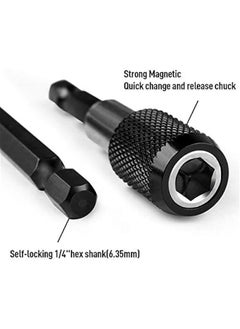 Arabest 3 Pcs 1/4 Inch Hex Shank Quick Release Bar Socket Screwdriver Bit Holder, Magnetic Extension Chuck Adapter set for Screws, Nuts, Drill,Driver,bit set and Handheld Driver  - Image 3