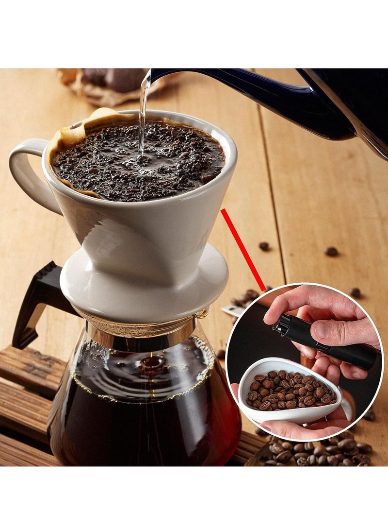 TRASSLE Coffee Bean Dosing Cup and Spray Bottle and Spoon 3-Piece Set，Kit For Espresso,Ceramic Single Dosing Tray For Coffee or Tea.Spray For Reducing Coffee Power Static  - Image 4