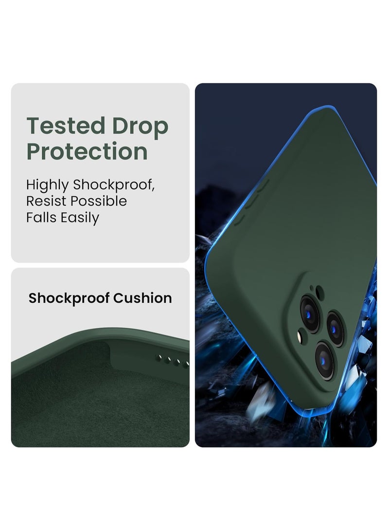 إلترازون Designed for iPhone 15 Pro Max Case, Silicone Upgraded [Camera Protection] for iPhone 15 ProMax Case with [2 Screen Protectors], Anti-Scratch Microfiber Lining, 6.7 inch, Alpine Green - Image 4