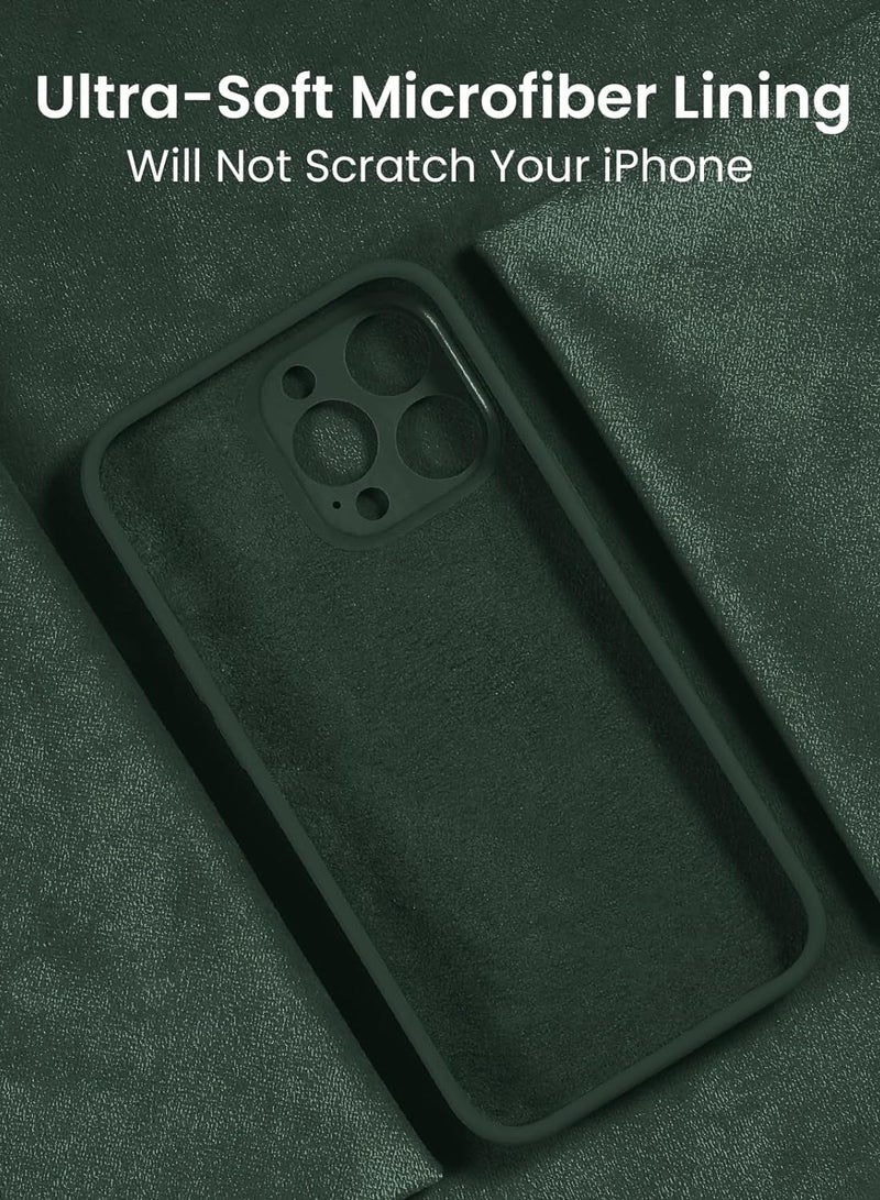 إلترازون Designed for iPhone 15 Pro Max Case, Silicone Upgraded [Camera Protection] for iPhone 15 ProMax Case with [2 Screen Protectors], Anti-Scratch Microfiber Lining, 6.7 inch, Alpine Green - Image 5